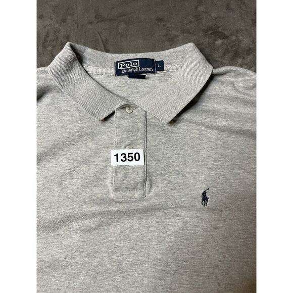 Polo Ralph Lauren Shirt Mens Large Gray Short Sleeve Knit Blue Pony Logo - Picture 6 of 6